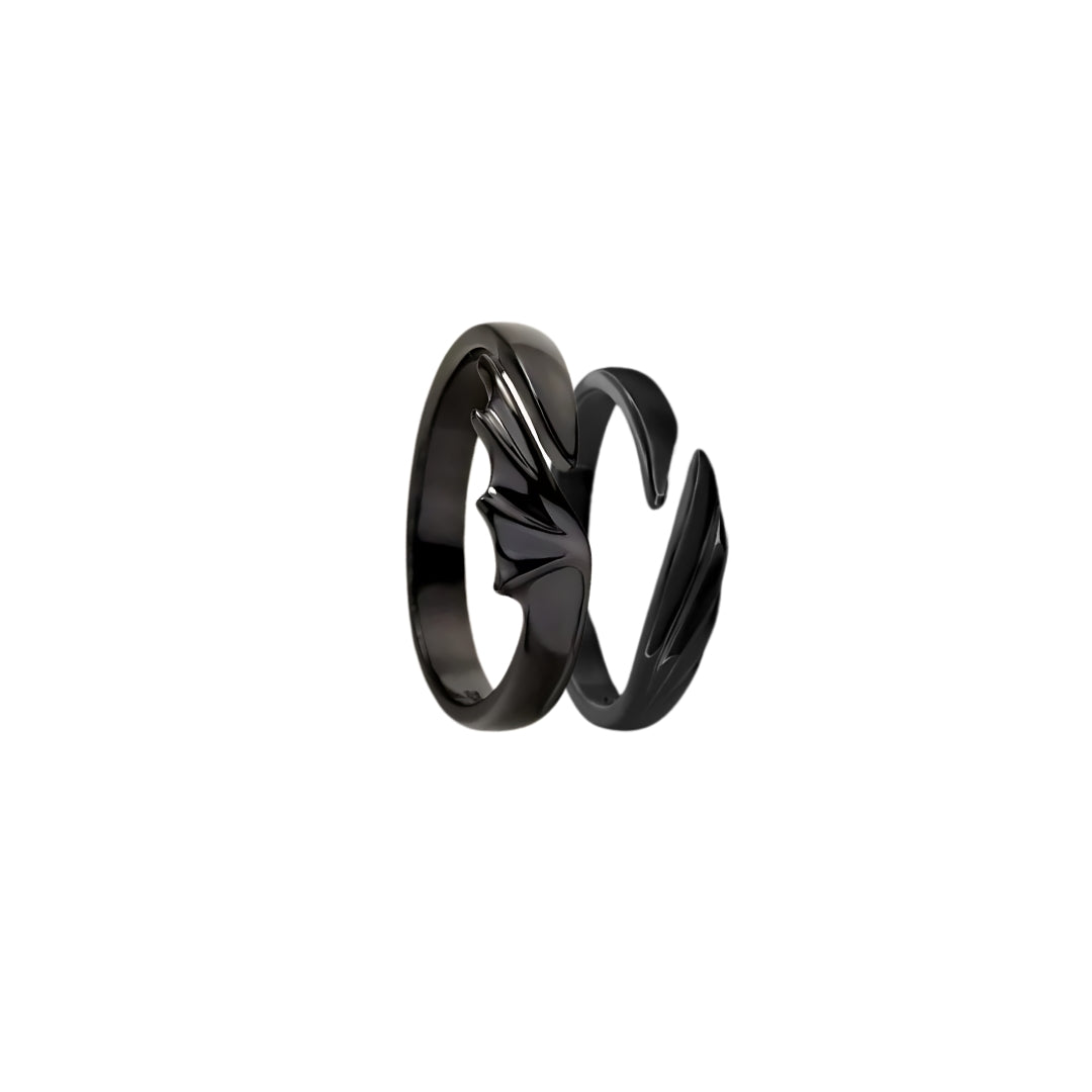 Aliança Dragon (Par) | Alianças de Prata 925 Banhadas à Ródio Negro