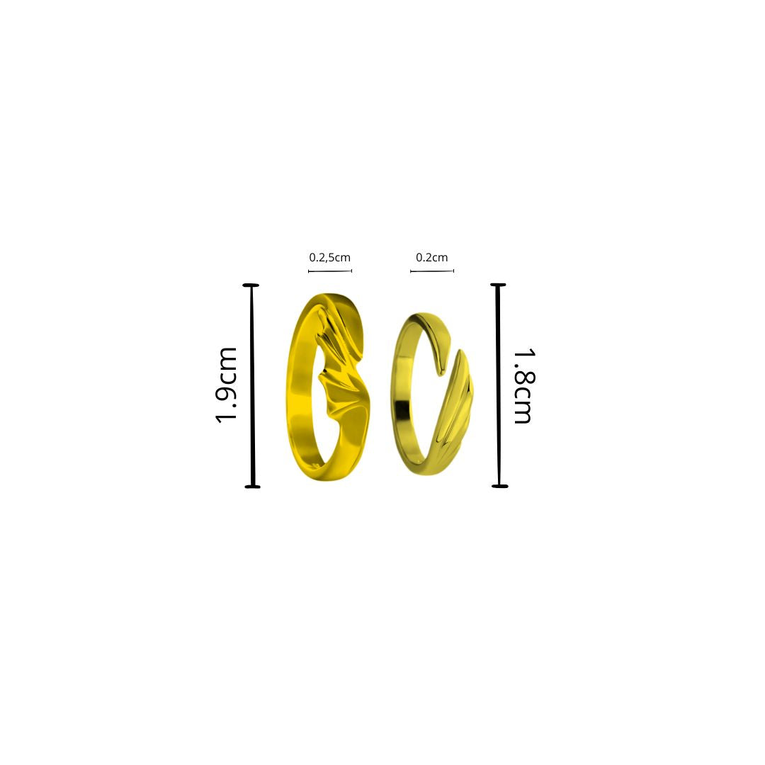 Aliança Dragon (Par) | Alianças de Prata 925 Banhadas à Ouro 18K
