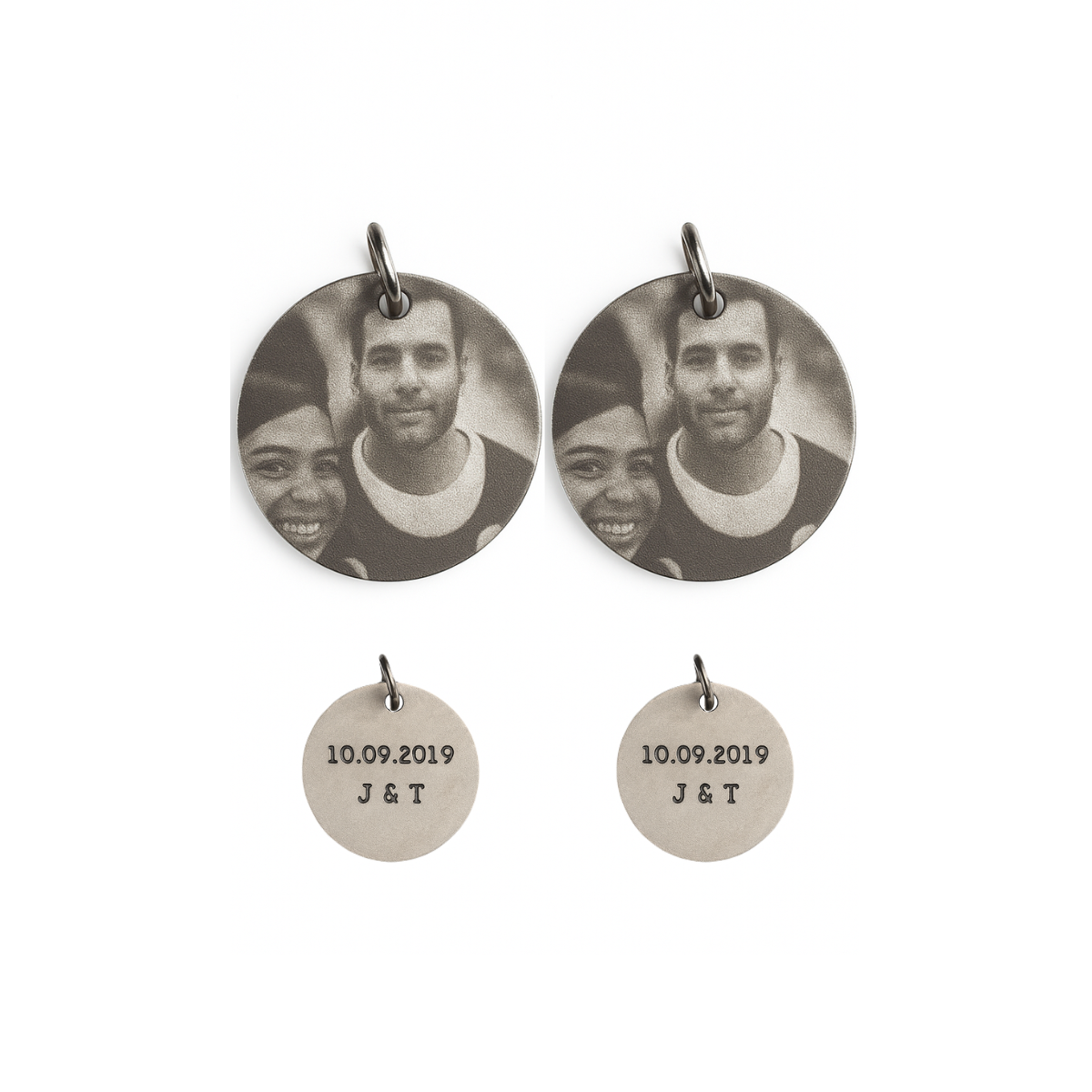 Colar Memória Eterna (Par) | 2 Colares Personalizados com Fotos Realistas | Aço Inoxidável | Garantia Vitalícia