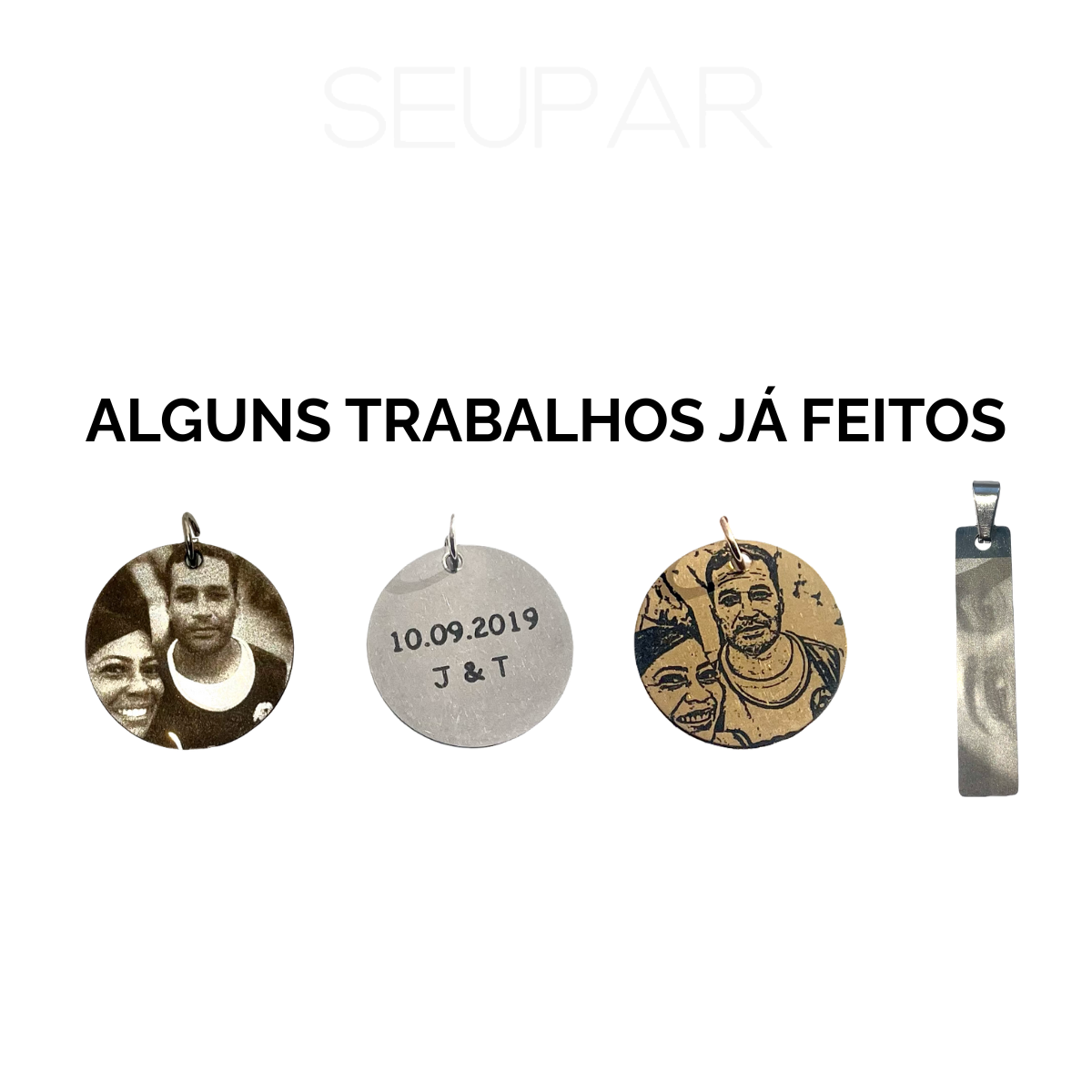 Colar Olhar Eterno (Par) | 2 Colares Personalizados com Fotos Realistas | Aço Inoxidável | Garantia Vitalícia